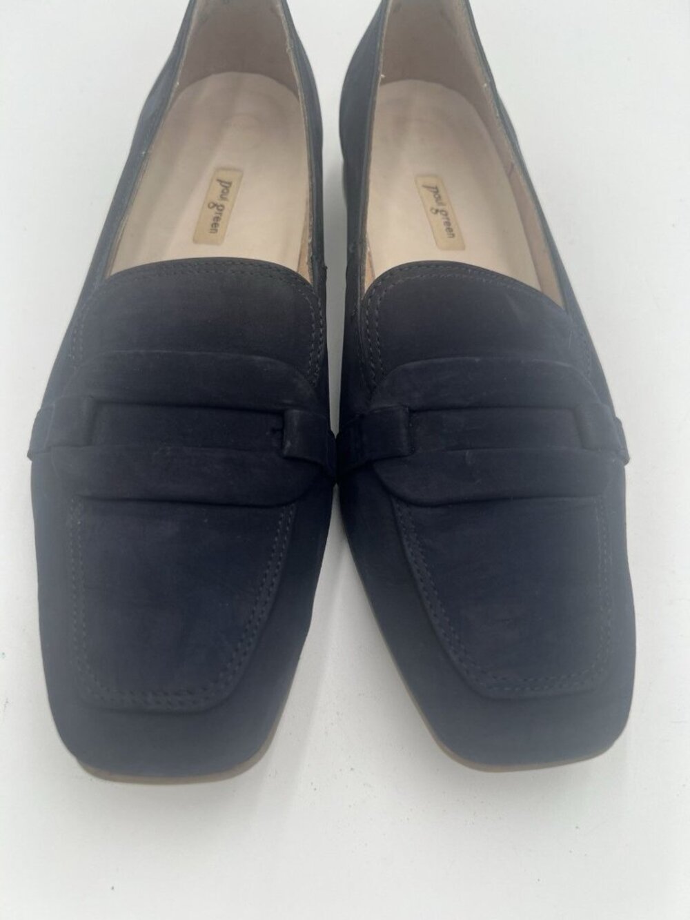 Paul Green Ramona Loafers 8 Navy Suede Slip On Flats Austria Soft Leather EUC